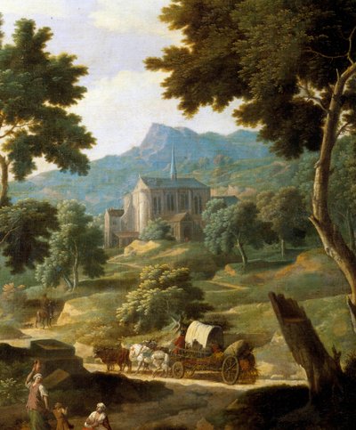 Paysage avec église (détail) - Filippo Verali