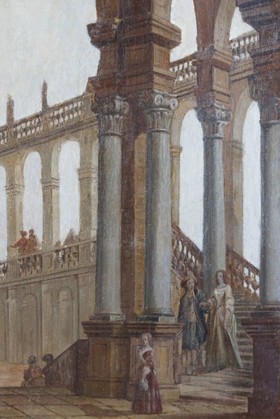 Peinture architecturale, volets de fenêtres du salon, appartement de la Reine, Résidence de chasse, par Filippo Juvarra, Stupinigi, Piémont, Italie - Filippo or Juvara Juvarra