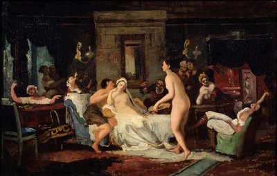 Fête de la veille du mariage dans un bain, 1885 - Firs Sergeevich Zhuravlev