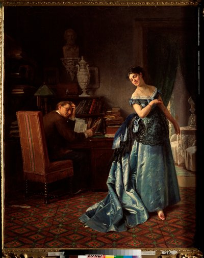 Une dame à la mode, préparation pour un bal - Firs Sergeevich Zhuravlev