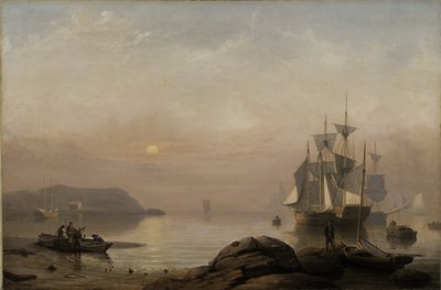 Lever de soleil à travers la brume - Fitz Henry Lane