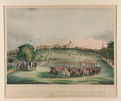 Les Lanciers Nationaux avec les Officiers Réviseurs sur Boston Common - Fitz Henry Lane