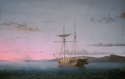 Goélettes de bois au crépuscule sur la baie de Penobscot - Fitz Hugh Lane