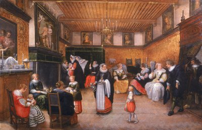 Une fête de baptême, 1629 - Flemish School