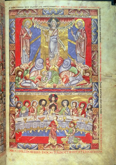 Transfiguration, la Dernière Cène, de la Bible de Floreffe, c.1156 - Flemish School