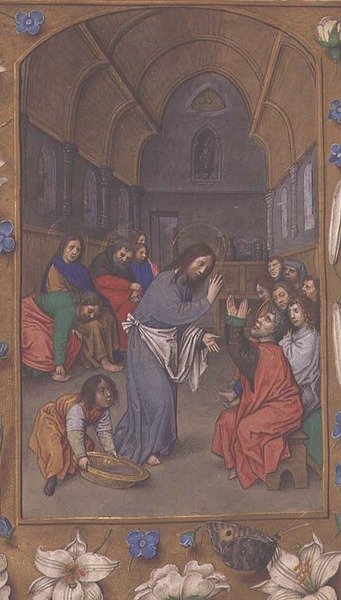 Christ lavant les pieds des disciples, des Heures Hastings, c.1475-83 - Flemish School