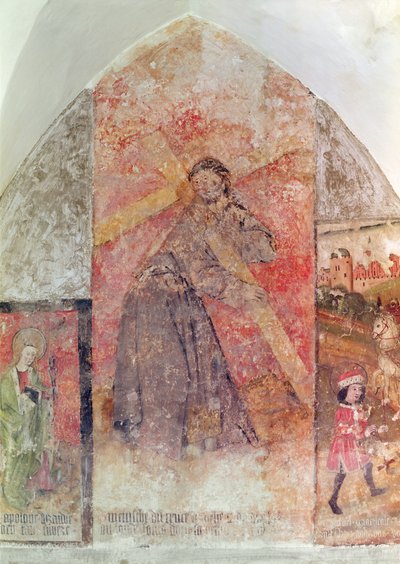 Christ portant la croix, fresque de la crypte, c.1480-1540 - Flemish School