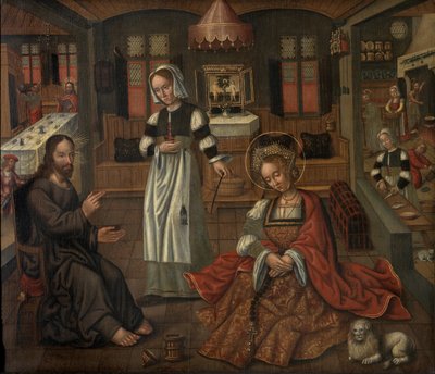 Christ à Béthanie chez Marthe et Marie - Flemish School