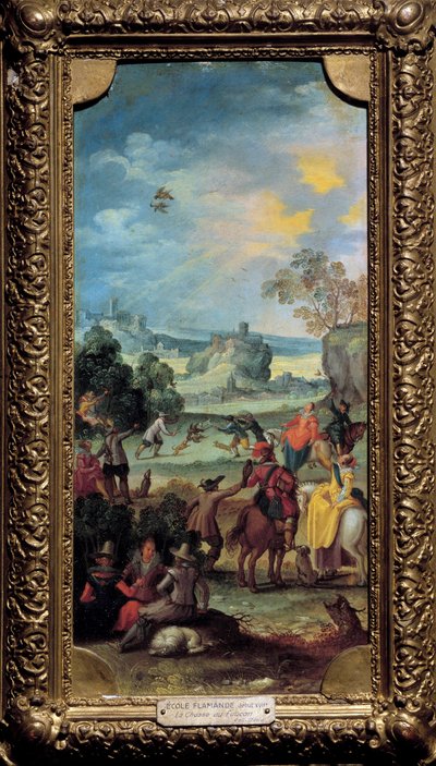 Chasse au faucon - Flemish School
