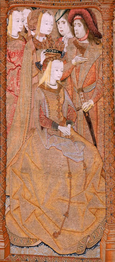 Tapisserie flamande. Série Dévotion de Notre-Dame ou Tissus dorés. Le Couronnement de la Vierge. Quatrième tapisserie de la série. Modèle Dessinateur du cercle de Colyn de Coter. Manufacture Pieter van Aelst, Bruxelles. Ca 1500-15 - Flemish School