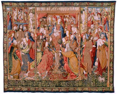 Tapisserie flamande. La chute de la manne dans le désert (La caída del maná en el desierto). Série Le Triomphe de l