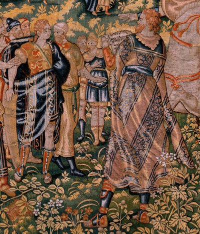 Tapisserie flamande. Série Histoire de Cyrus. N° II Astyage reconnaît Cyrus. Anonyme, basé sur Michiel Coxcie. Atelier Anvers. Soie et laine. Ca 1590 - Flemish School