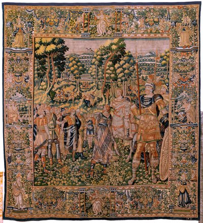 Tapisserie flamande. Série Histoire de Cyrus. Astyage reconnaît Cyrus. Anonyme, basé sur Michiel Coxcie. Atelier Anvers. Soie et laine. Vers 1590. - Flemish School