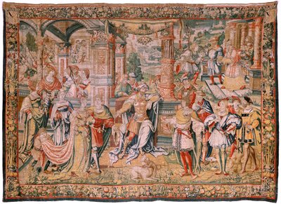 Histoire de David. David devant Saül - Flemish School