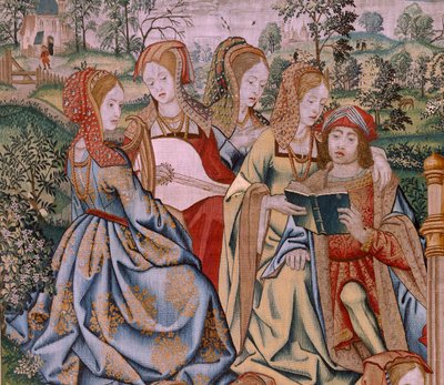 Bethsabée à son bain (premier panneau de la série) - Flemish School