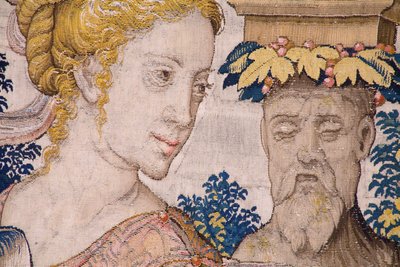 Série Vertumne et Pomone : Vertumne transformé en fermier. Atelier Willem de Pannemaker. Vers 1545-1550. (détail) - Flemish School