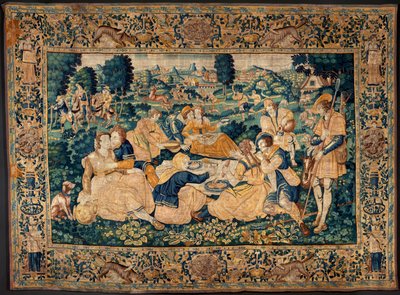 Tapisserie flamande. Le repas champêtre (Het landelijk maal). Atelier d