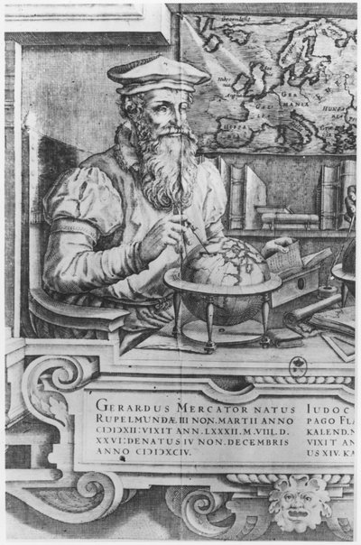 Gerard Mercator (1512-94) gravé pour inclusion dans la série d