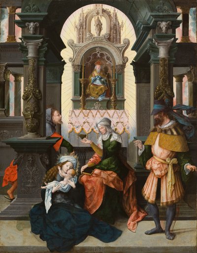 Sainte Famille avec Sainte Anne et Saint Joachim, 1525 - Flemish School