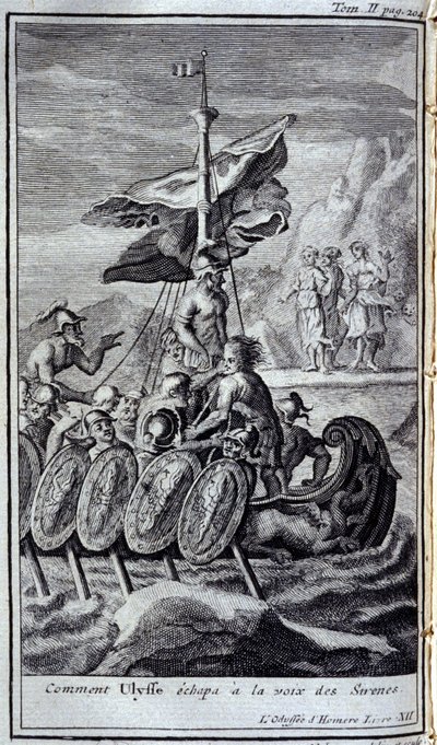 Comment Ulysse a échappé à la voix des sirènes. Illustration pour le livre XII de l