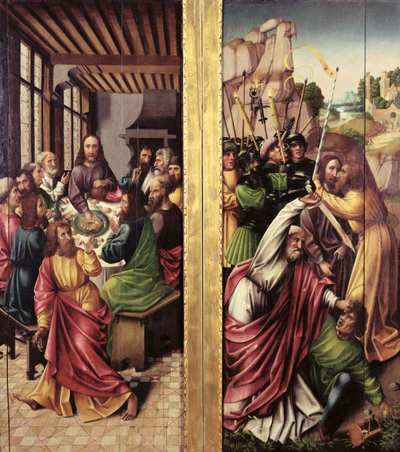 Baiser de Judas et Dernière Cène, vers 1500 - Flemish School