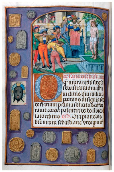 Martyre de Saint Sébastien avec bordure trompe-l