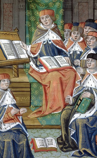 Conférence dans une salle, de De Medina Fen I. II, par Avicenne - Flemish School
