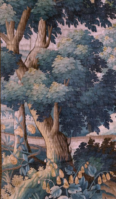 Église paroissiale (Sint-Walburgakerk). Tapisserie flamande "Verdure". Oudenaarde. Fin 17ème-début 18ème siècle. Propriété de l