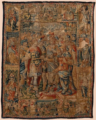 Le jeune Alexandre devant son père Philippe - Flemish School