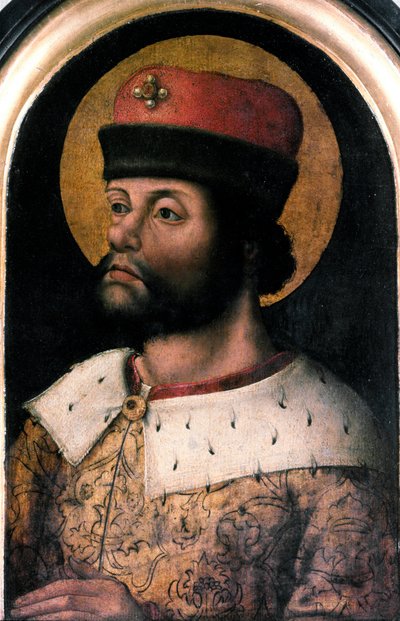 Portrait de Charlemagne (Charles Ier dit Charlemagne 742-814) Peinture anonyme de l
