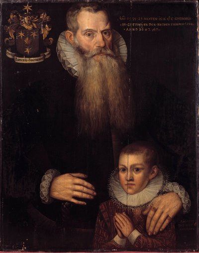 Portrait de Charles de Condé (1535-1602) et de son fils Jean en 1592 - Flemish School