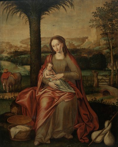 Repos pendant la fuite en Égypte - Flemish School