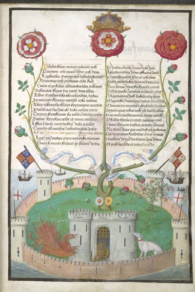Versets avec symboles Tudor, c.1516 (vélin) - Flemish School