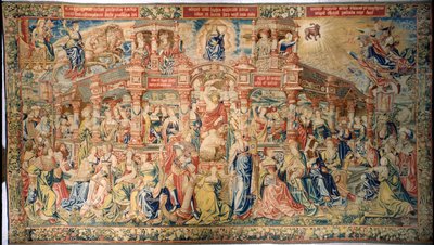 Tapisserie représentant la Prudence arrivant à la Cour de la Sagesse Divine, de Bruxelles - Flemish School