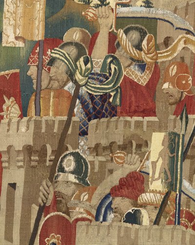 Tapisserie montrant les conquêtes du roi Alphonse V du Portugal (Conquistas de Alfonso V de Portugal), Tournai. Détail. - Flemish School