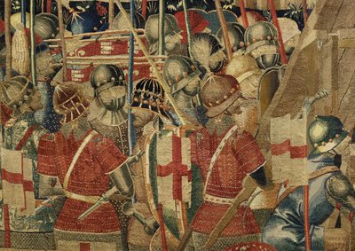 Tapisserie montrant les conquêtes du roi Alphonse V de Portugal, Tournai. (détail) - Flemish School