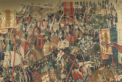 Tapisserie montrant les conquêtes du roi Alphonse V du Portugal, Tournai (détail) - Flemish School