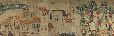 Tapisserie montrant les conquêtes du roi Alphonse V du Portugal, Tournai (détail) - Flemish School
