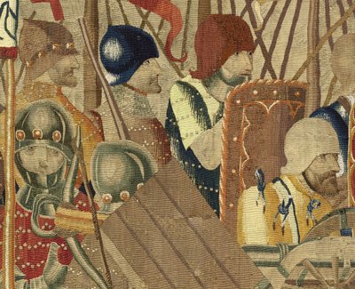 Tapisserie montrant les conquêtes du roi Alphonse V du Portugal, Tournai (détail) - Flemish School