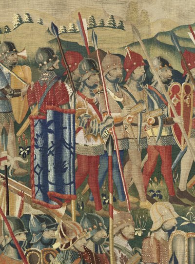 Tapisserie montrant les conquêtes du roi Alphonse V du Portugal, Tournai (détail) - Flemish School