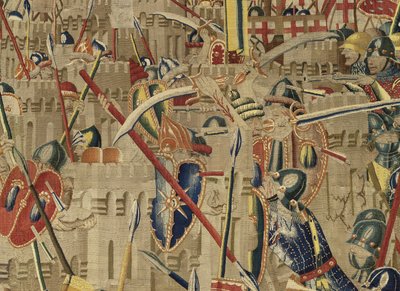 Tapisserie montrant les conquêtes du roi Alphonse V du Portugal, Tournai (détail) - Flemish School