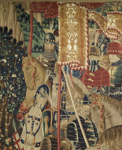Tapisserie montrant les conquêtes du roi Alphonse V du Portugal, Tournai (détail) - Flemish School