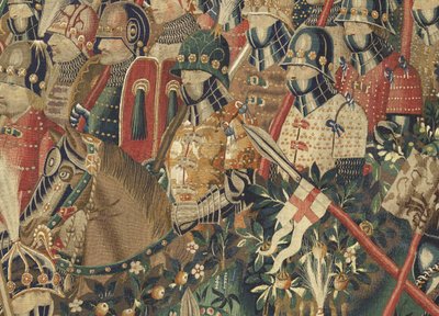 Tapisserie montrant les conquêtes du roi Alphonse V du Portugal, Tournai (détail) - Flemish School