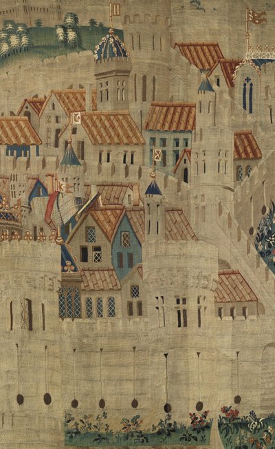 Tapisserie montrant les conquêtes du roi Alphonse V du Portugal, Tournai (détail) - Flemish School