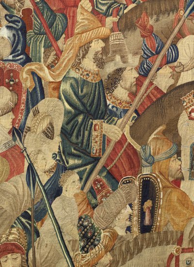 Tapisserie montrant les conquêtes du roi Alphonse V du Portugal, Tournai (détail) - Flemish School