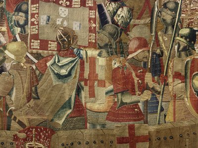 Tapisserie montrant les conquêtes du roi Alphonse V du Portugal, Tournai (détail) - Flemish School