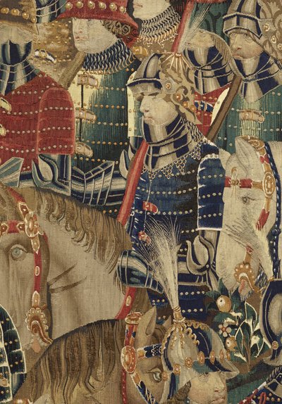 Tapisserie montrant les conquêtes du roi Alphonse V du Portugal, Tournai (détail) - Flemish School