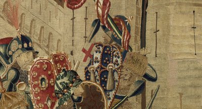 Tapisserie montrant les conquêtes du roi Alphonse V du Portugal, Tournai (détail) - Flemish School