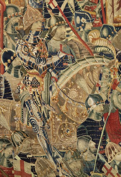 Tapisserie montrant les conquêtes du roi Alphonse V du Portugal, Tournai (détail) - Flemish School