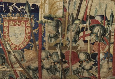 Tapisserie montrant les conquêtes du roi Alphonse V du Portugal (Conquistas de Alfonso V de Portugal), Tournai. (détail) - Flemish School